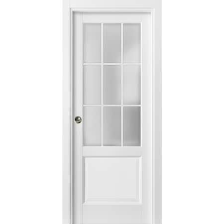 Sartodoors Pocket Interior Door, 42" x 80", White FELICIA3309PD-BEM-42